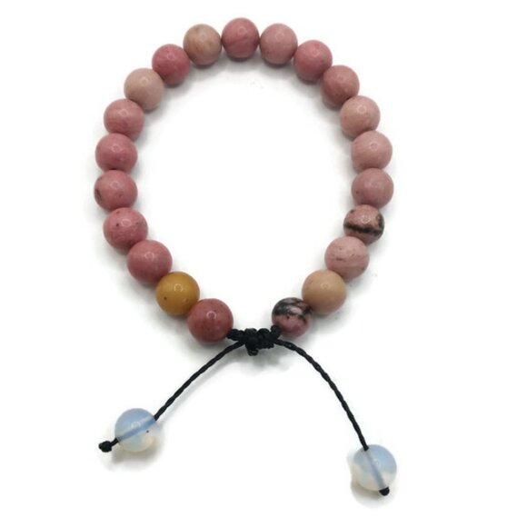 Handmade Bracelet in Natural Rhodocite Stone Spiritual Amulet - Picture 5 of 6